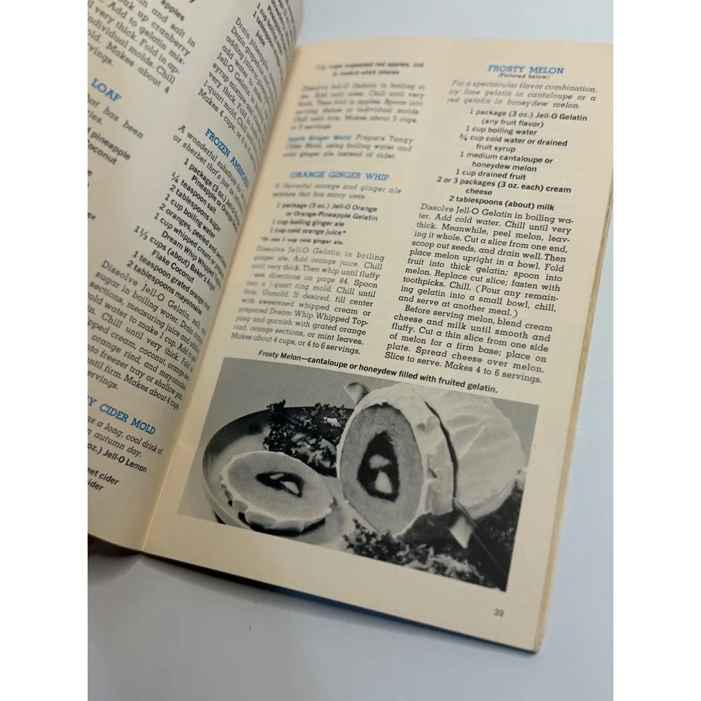 VTG Joys of Jell-O Gelatin Dessert Recipe Book Green Softcover Retro Mid Century